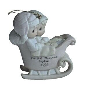 Vtg Precious Moments 530506 Xmas Ornament Our First Christmas Together 1993